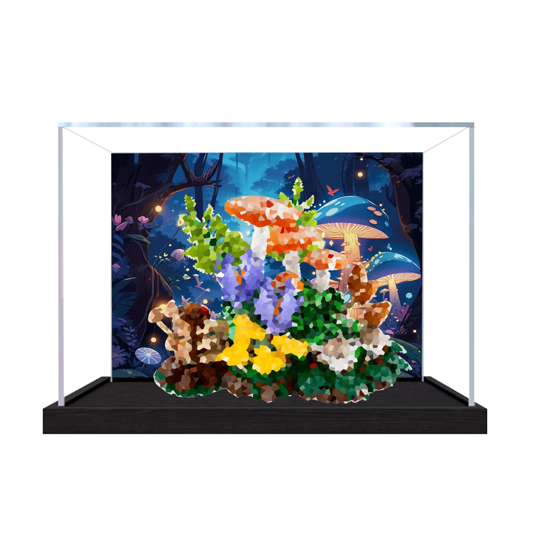 Dustproof acrylic Display Case for Le-go 11505 Mushroom Model-display box only (StyleA Background 3mm)