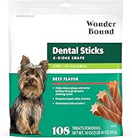 Vista 11 de Marca Yaxa – Wonder Bound Palitos dentales con sabor a pollo para perros grandes (más de 30 libras), forma de 6 crestas para control de placa