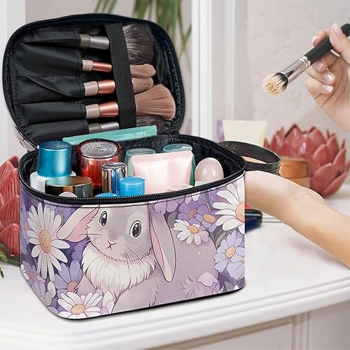Vista 199 de doginthehole Bolsa de maquillaje, bolsa de cosméticos de viaje, bolsa de aseo portátil grande, organizador de accesorios para mujeres y niñas