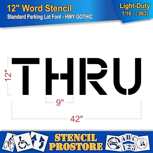 Miniatura 2 de Plantillas de marcado de pavimento  Plantilla de 12 pulgadas  12 pulgadas x 42 pulgadas x 116 pulgadas (63 mil)  Ligero