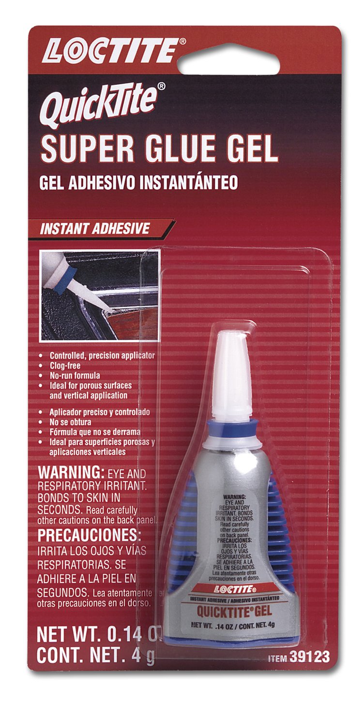 Loctite 39123-6PK QuickTite Instant Adhesive Super Glue Gel - 4 Grams Dispenser, (Pack of 6)