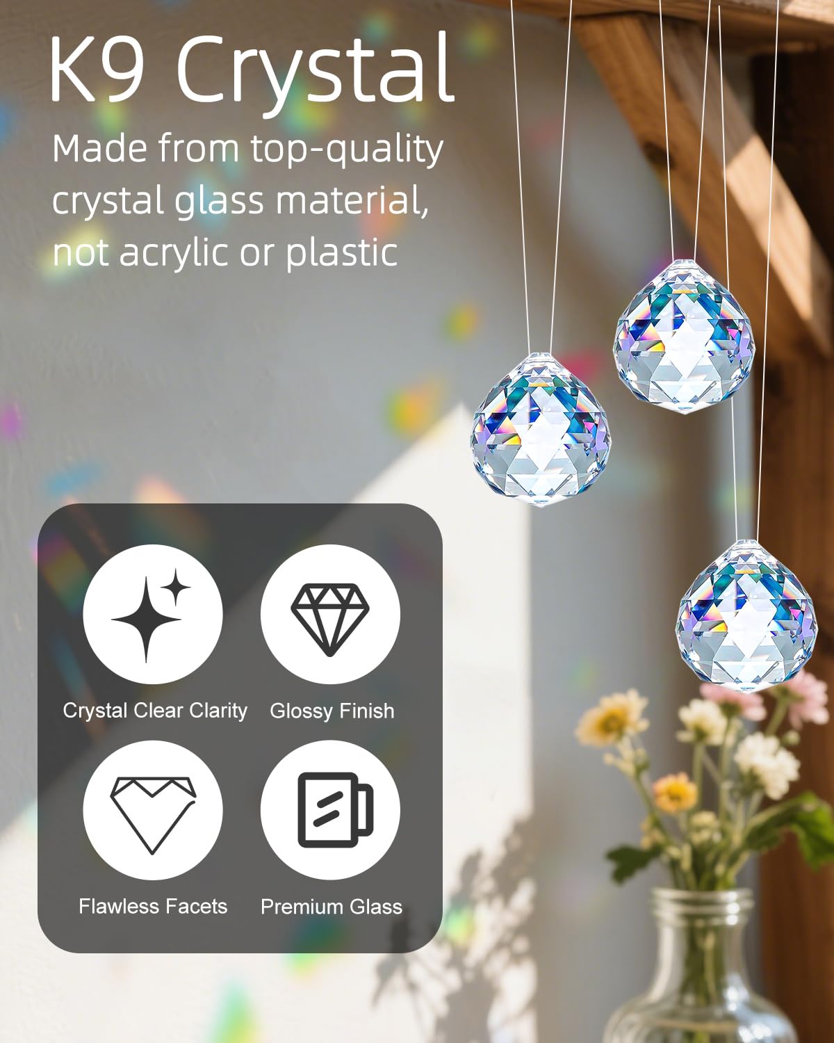 24 Stück Kristall Anhänger 20mm - Sonnenfänger Für Fenster, Kronleuchter & Deko