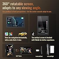 Vista 2 de Estéreo de coche Android 13 de 10.1 pulgadas con pantalla táctil giratoria, CarPlay inalámbrico y Android Auto, 2G+32G, Single Din, para Ford F150