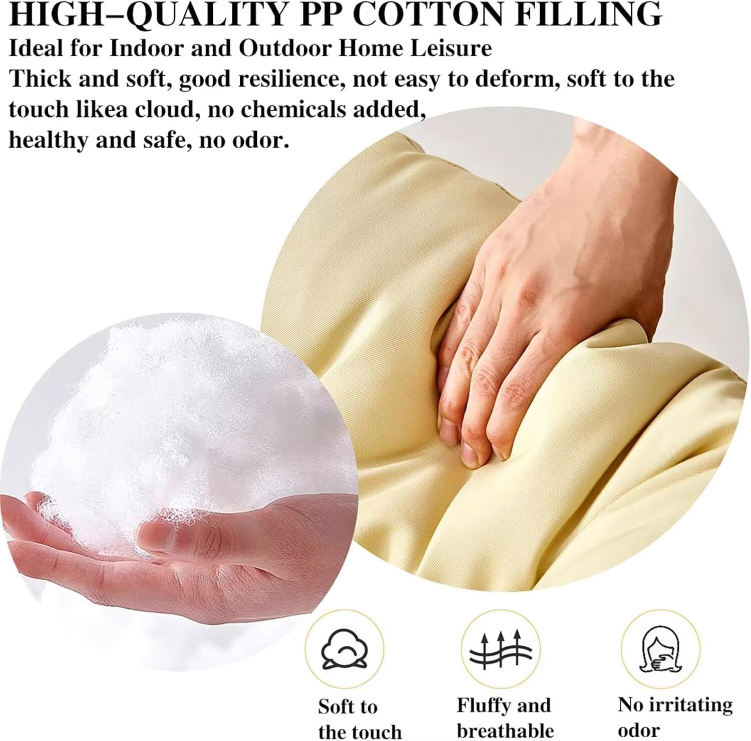 Generisch Papasansessel Kissen Polster Bodenkissen für Schwenksessel Rund Papasan Sessel - Durchmesser 40-120 cm Sitzkissen Hängesessel