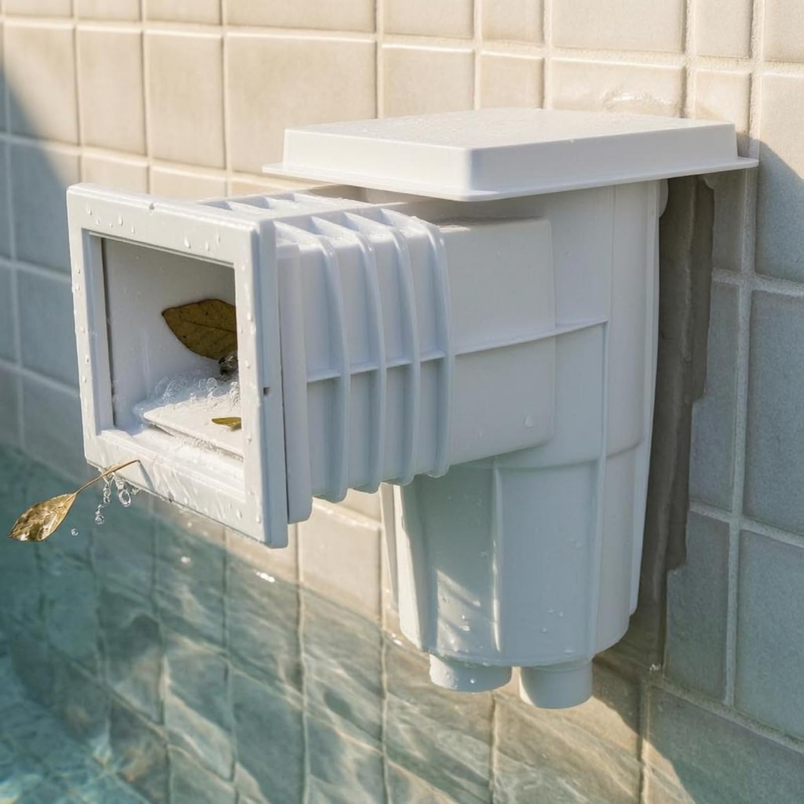 Kit Skimmer Ranurado Skimmer Plástico Resistente Cesta Filtro Plástico, AQ-0030V para Piscinas De Membrana