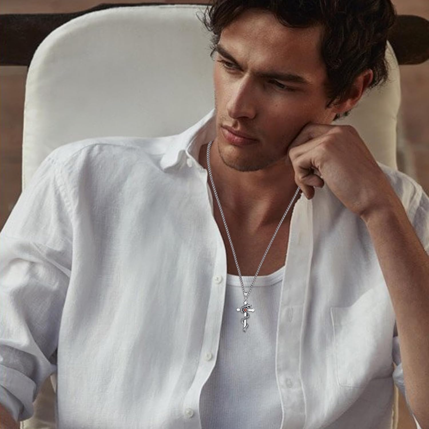 Cross Necklace for Men Women 925 Sterling Silver Christian Pendant Religious Jewelry Gift for Men Women. - Image 6