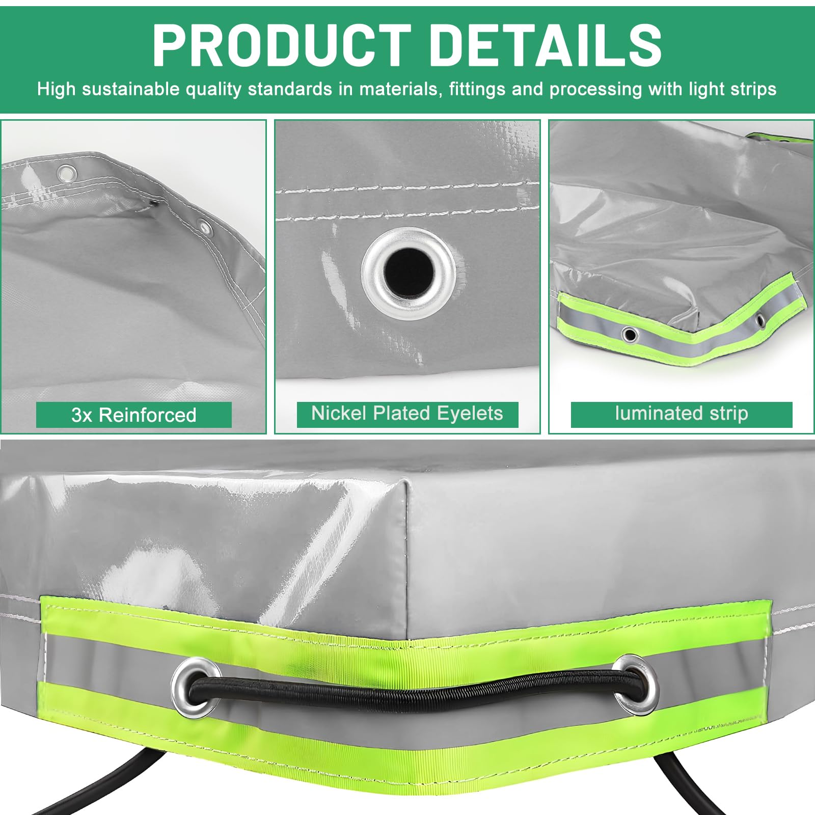 Aanhangerzeil, 208 x 114 x 13 Afdekzeil voor Aanhangers, Waterdicht en