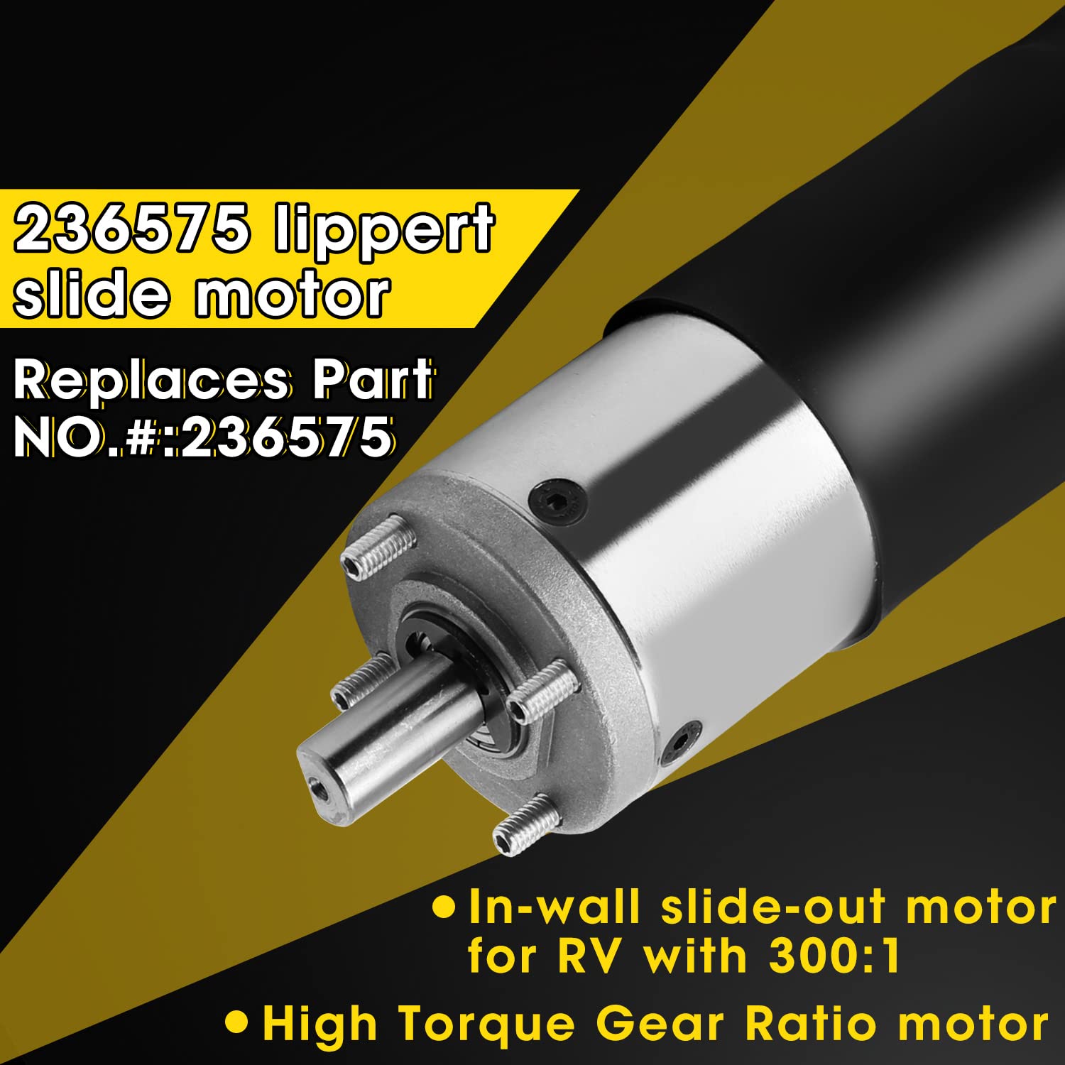 RV In-Wall Slide Out Motor 500:1 Gear Ratio - Replacement For Lippert Schwintek System (Part #287298)