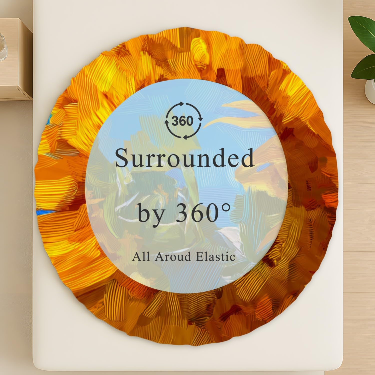 King Fitted Sheets - Bed Sheets Breathable and Luxury Microfibre Bedding Sets 160 x 200 cm, Golden Yellow Sunflowers, Green Foliage Botanical, Vintage Floral, Warm Sunlit, Modern Large Master Bedroom