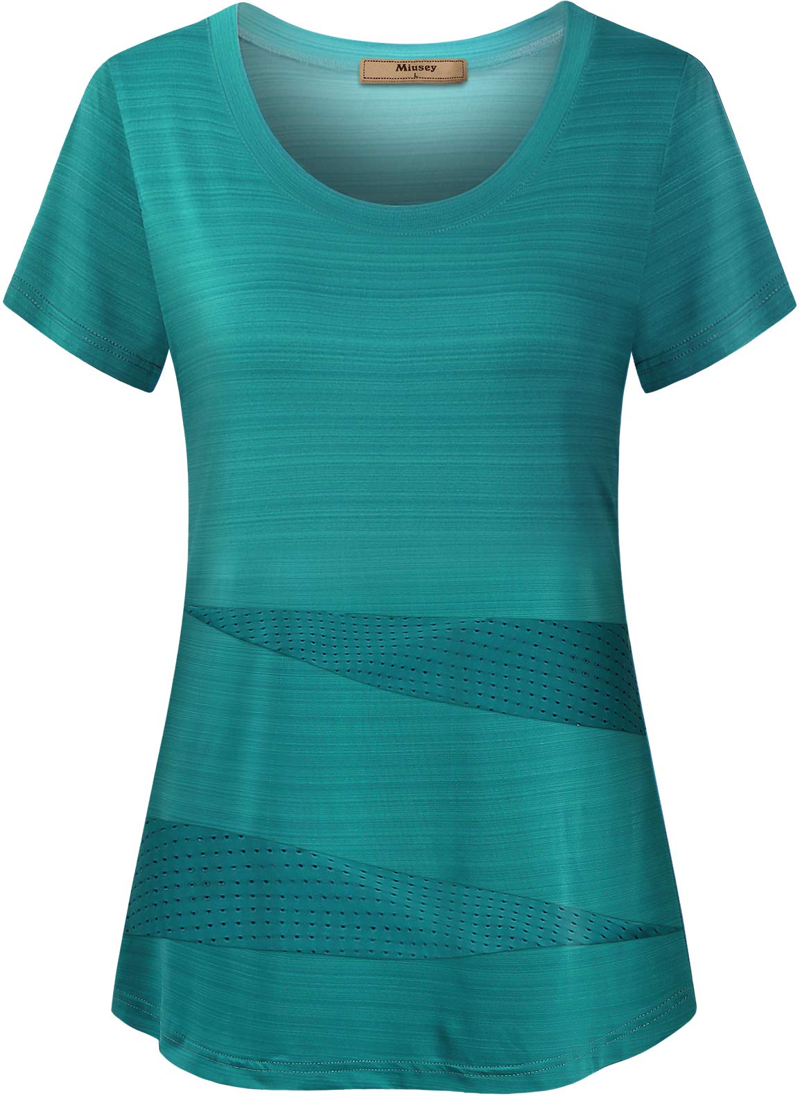 Miusey Womens Short Sleeve Running Shirts Loose Fit Sport Activewear Workout Tops