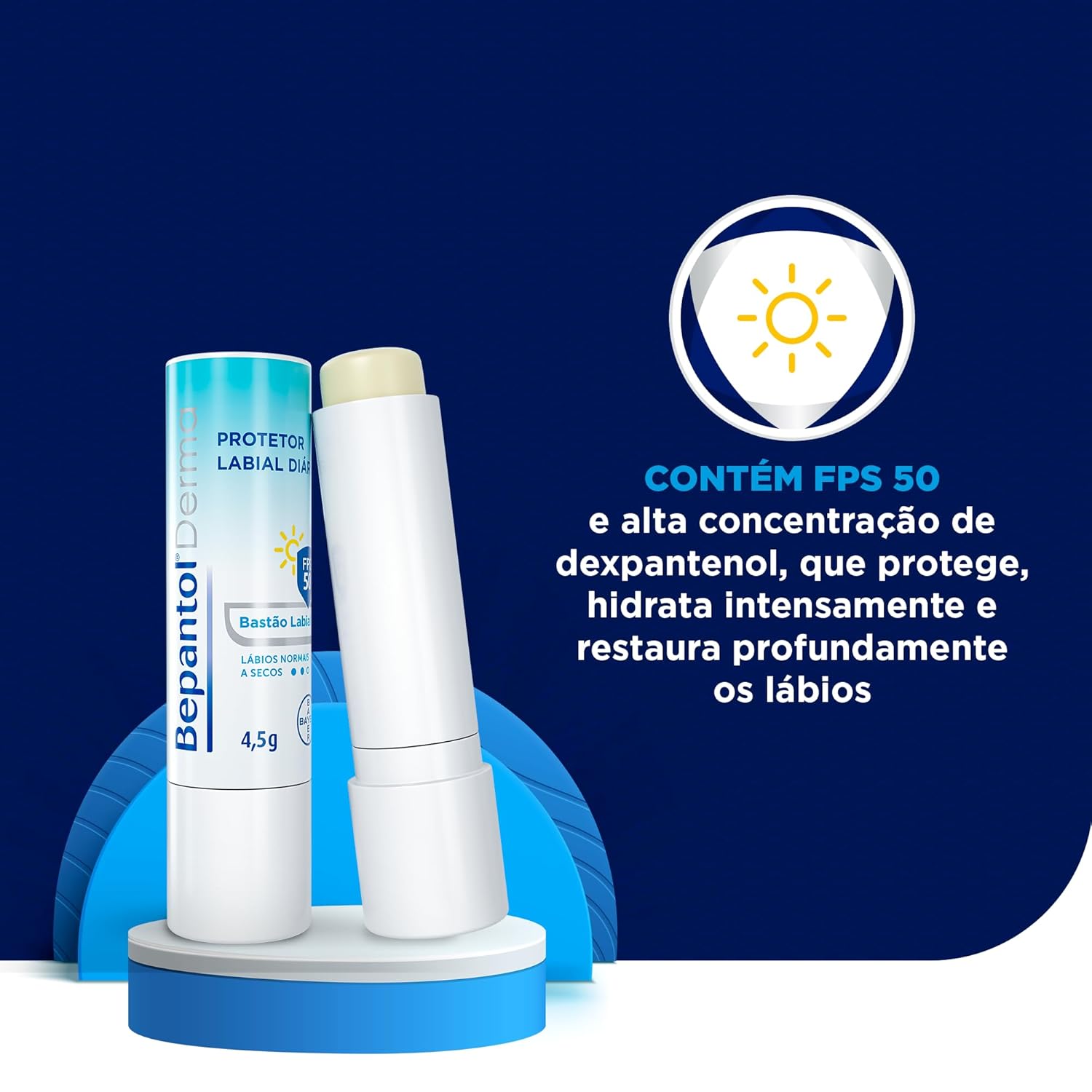 Bepantol Derma Protetor Labial Diário, Hidratante Labial FPS 50, 4,5g em promoção! Veja a oferta e mais achadinhos de Lábios 2 Hoje é o melhor dia para comprar Bepantol Derma Protetor Labial Diário, Hidratante Labial FPS 50, 4,5g com aquele preço maroto! Promoção! Aproveite a oferta! 2