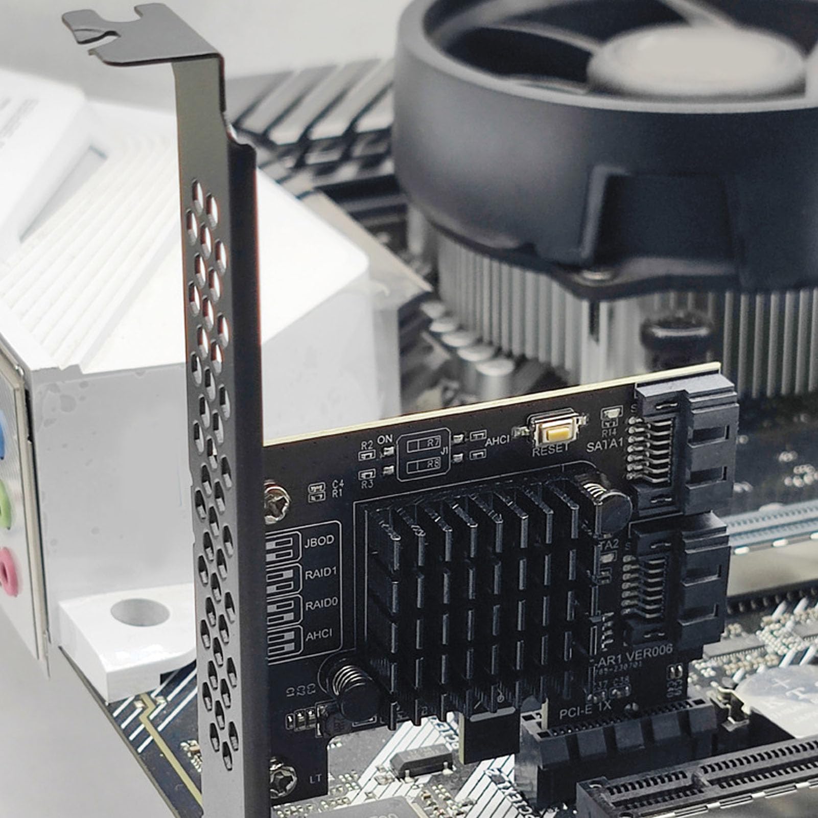 Pyhodi Scheda di Espansione PCIE a SATA3.0 2 Porte, Controllo Principale ASMEDIA ASM1061R da 6 Gbps, Supporto modalità RAID0/RAID1/SPAN, Scheda Controller Raid PCIE SATAIII per WIN7 8