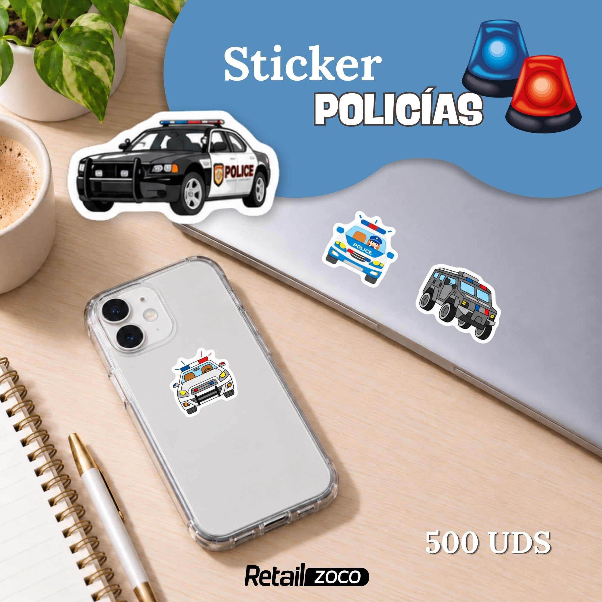 Rollo Pegatinas Oficios para niños, Profession stickers (1, Policia) - imagen 2