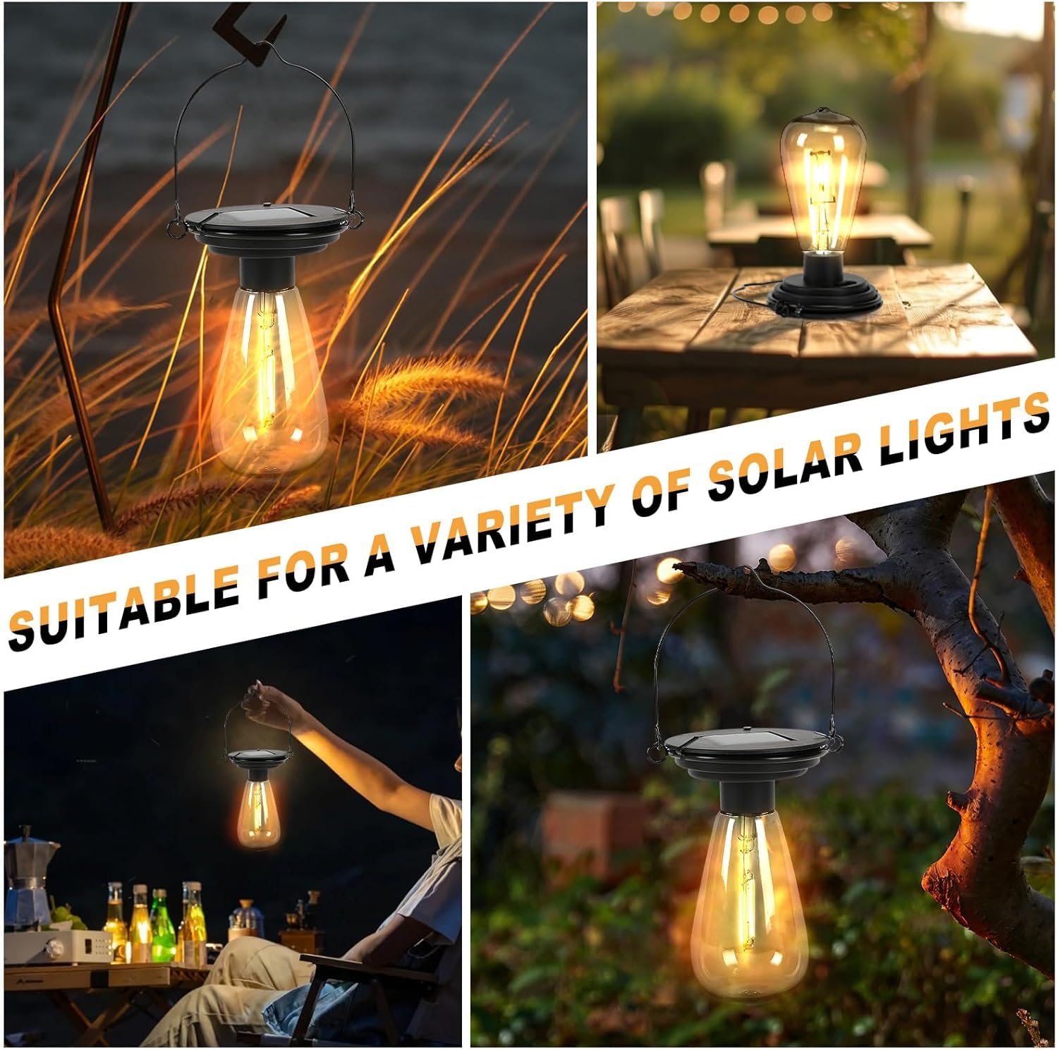 Replacement Solar Light Tops-Light Bulbs 2 Pack,One Thing, Three Uses, Multifunctional Size Conversion Or Personalized Hanging - Image 3