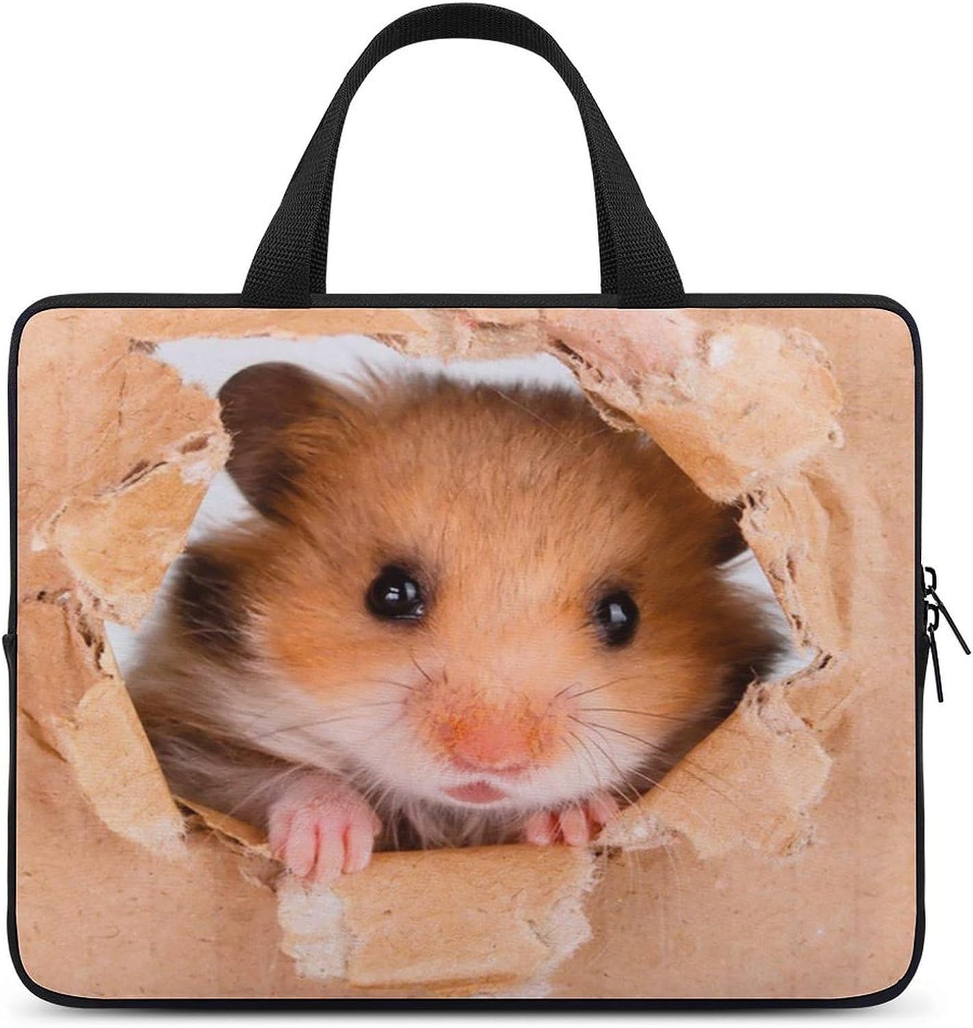 Funny Hamste Laptop Case Thin Laptop Sleeve with Handle Portable Laptop Bag Water Resistant Computer Case Neoprene Computer Sleeve Bag for Men Women