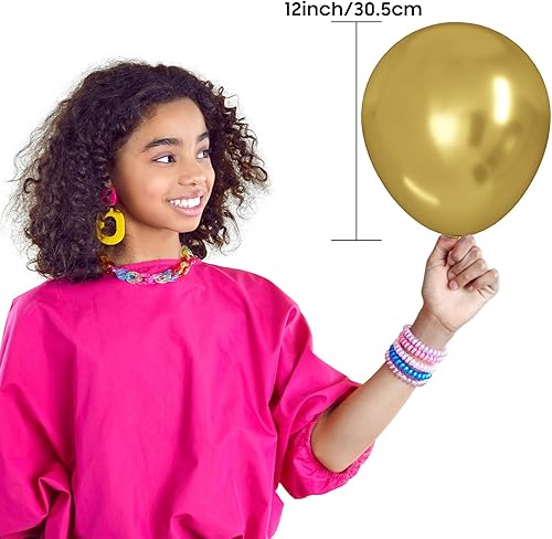 Miniatura 3 de OWill Globos de Confeti Negro y Dorado, 100 piezas de 12 Pulgadas Globos Negros y Dorados para Cumpleaños, Decoraciones de Graduación, Bodas y