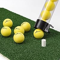 Vista 3 de ALMOSTGOLF Palo de práctica – Tubo de pelo largo con liberación de pelota, 24 pelotas de golf de práctica de vuelo limitado incluidas – Fabricado