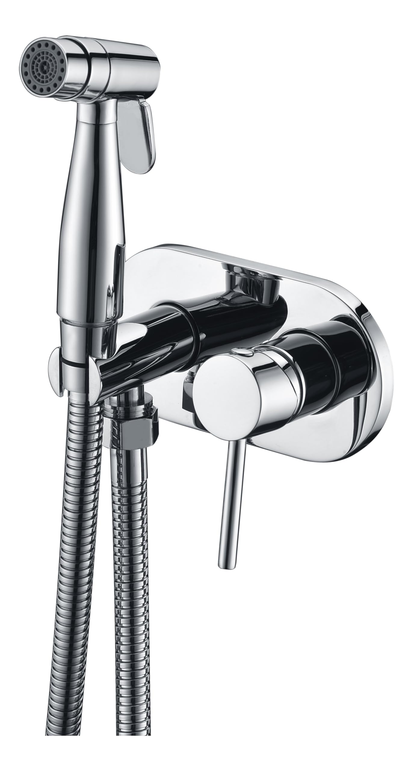 IMEX - Ducha Bidet Agua Fría Color Cromado | Grifo Bidet Empotrado para WC Cromada | Ducha Higiénica Monomando para Inodoro | Grifería Sustituto de Bidé | Serie Maui