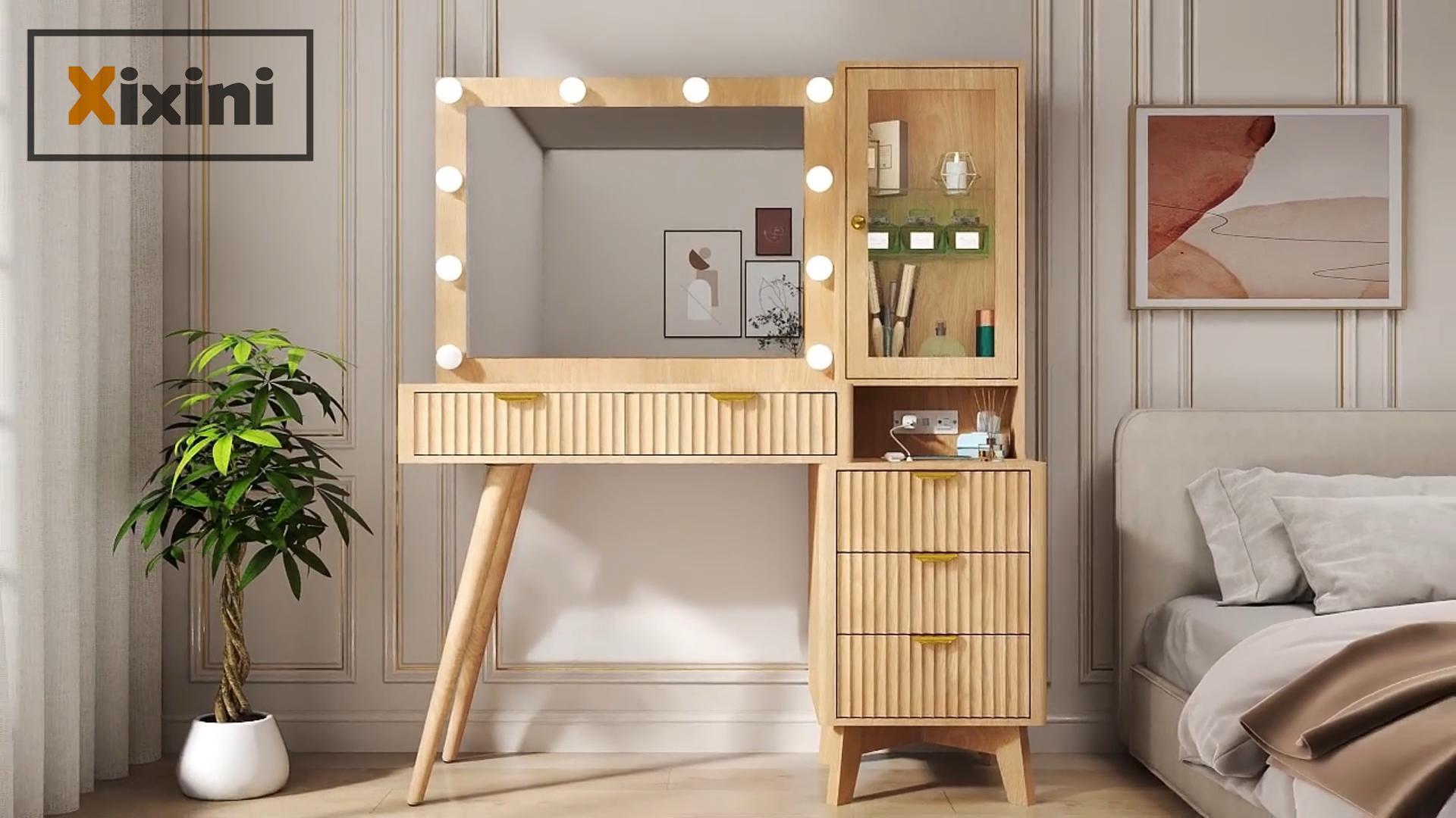 化粧台 化粧室 DRESSING TABLE WITH LIGHTS Amazon.com: Yanosaku Vanity Desk & Power Outl, Makeup Vanity