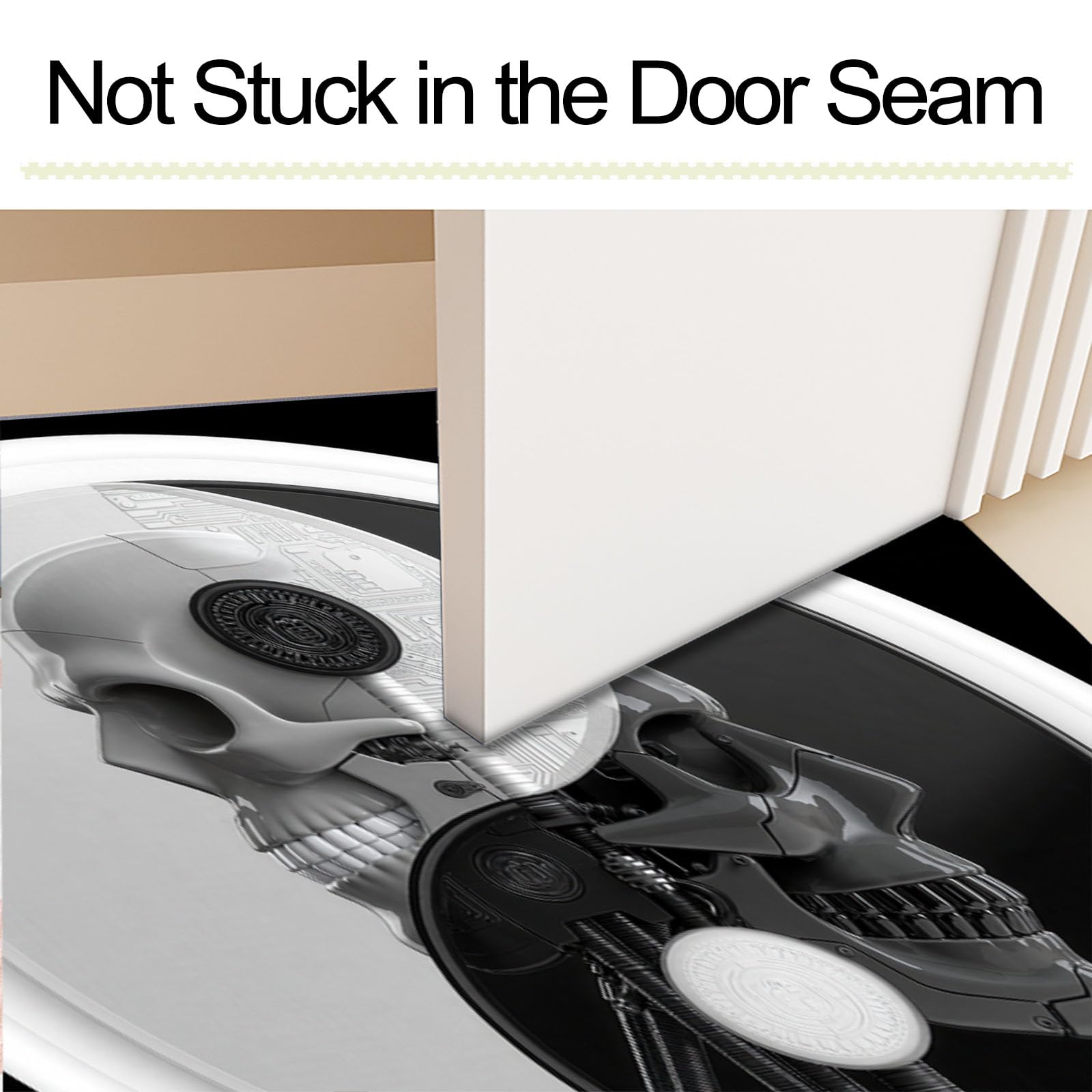 Paillasson intérieur Style Cyberpunk Sombre Squelette Mécanique Yin Yang, Tapis d'entrée antidérapant Lavable en Machine, Tapis Doux pour Cuisine, Salle de Bain, Chambre, Couloir - 60x90cm