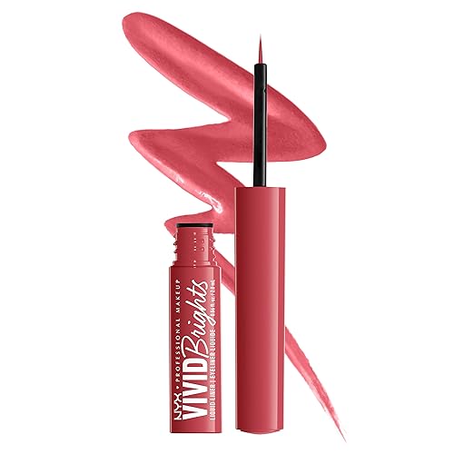 NYX PROFESSIONAL MAKEUP Vivid Brights - Delineador líquido resistente a las manchas con punta precisa, color rojo