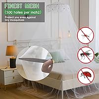 Vista 3 de Toldo de Cama con Mosquitera para Niñas, Cortinas de Cama King con Dosel Tamaño Queen desde el Techo, Tienda de Cama de Red Mosquitera Cúpula Toldo