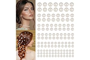 Self Adhesive Hair Pearls: 2744 Pcs of Assortment Size for Hair, Face,...