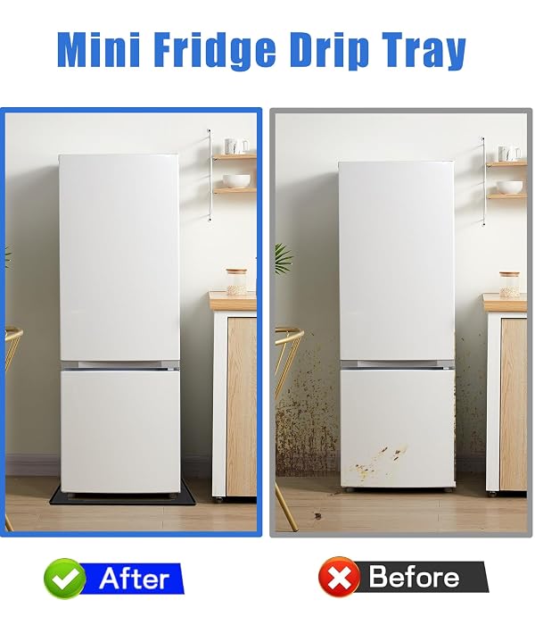 Mini Fridge Mat, 24''x24'' X0.8'' Mini Fridge Drip Trays Mat for Carpet Floor, Under Refrigerator Mat AC Conditioner Drip Pan, Silicone Mat for Refrigerators, Washing Machines, Dryers, Wine Coolers by NAXVIO - Image 6
