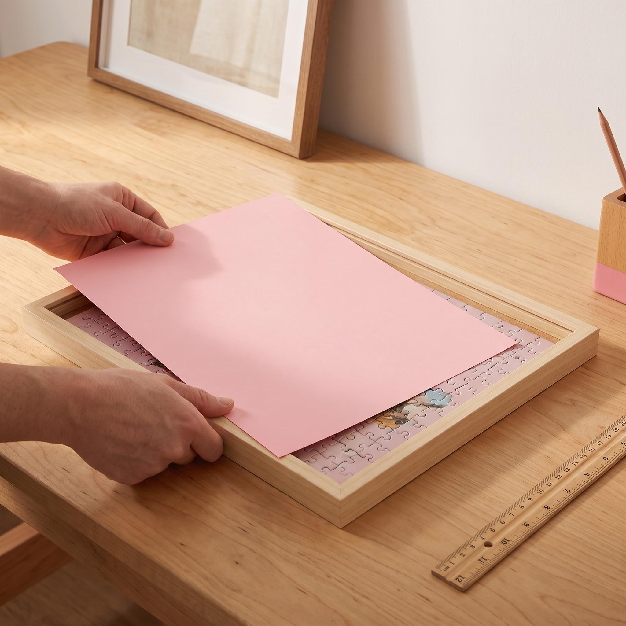 SHINEOFI 100 arkuszy do układania puzzli, papier samoprzylepny do prac