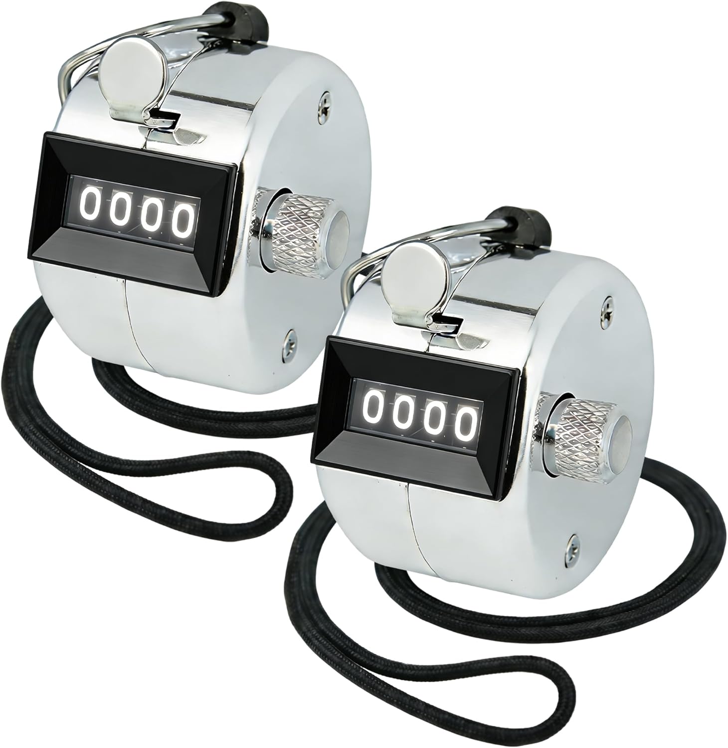 Amble Metal Tally Clicker Counter - Durable Mechanical Handheld Counter with Nylon Lanyard for Laps, Knitting & Counting