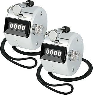 Amble Metal Tally Clicker Counter - Durable Mechanical Handheld Counter with Nylon Lanyard for Laps, Knitting & Counting
