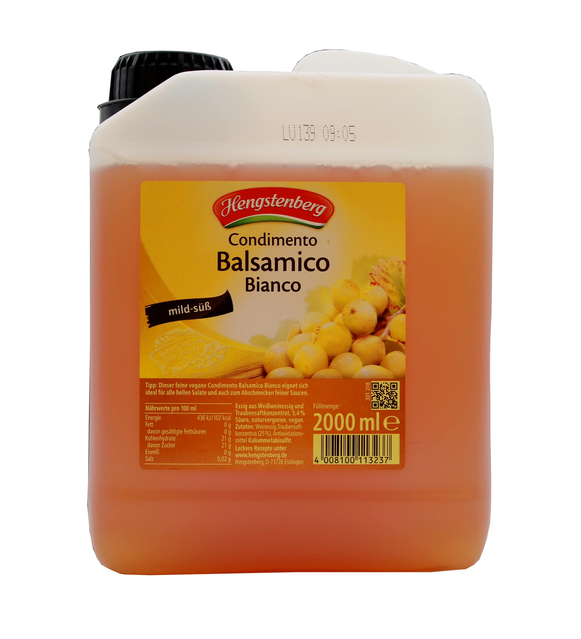 Hengstenberg Condimento Balsamico-Essig Bianco mild-süß, 3er Pack (3 x 2 l)