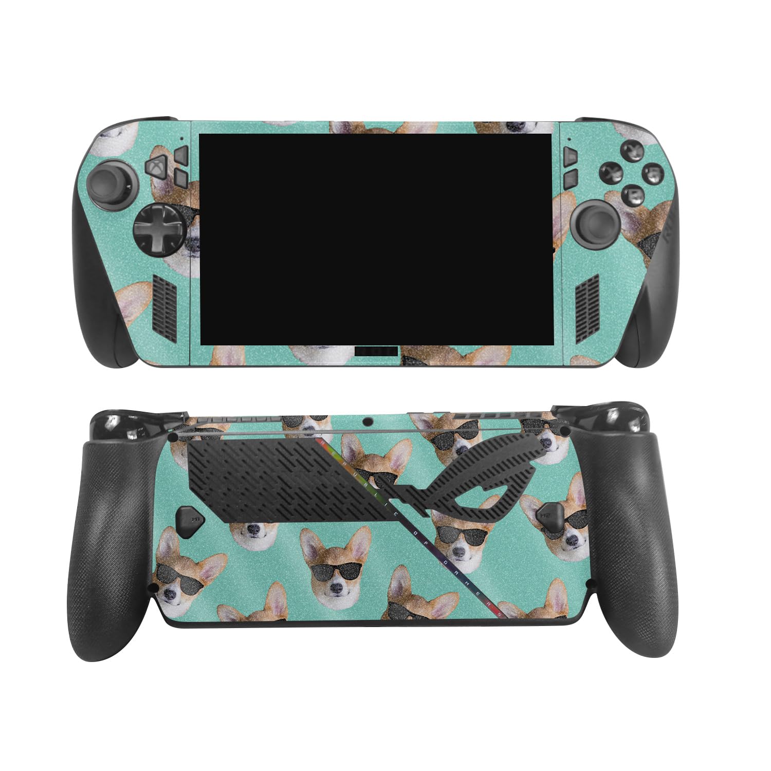 Glossy Glitter Gaming Skin Compatible with Asus ROG Xbox Ally X 2025 - Cool Corgi - Premium 3M