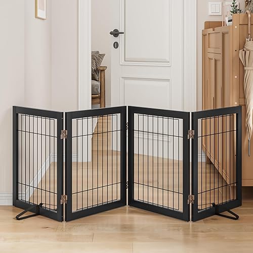 Mino Kesper Puerta de alambre para perros para interiores, puertas para perros para la casa, puertas, escaleras, puertas independientes para