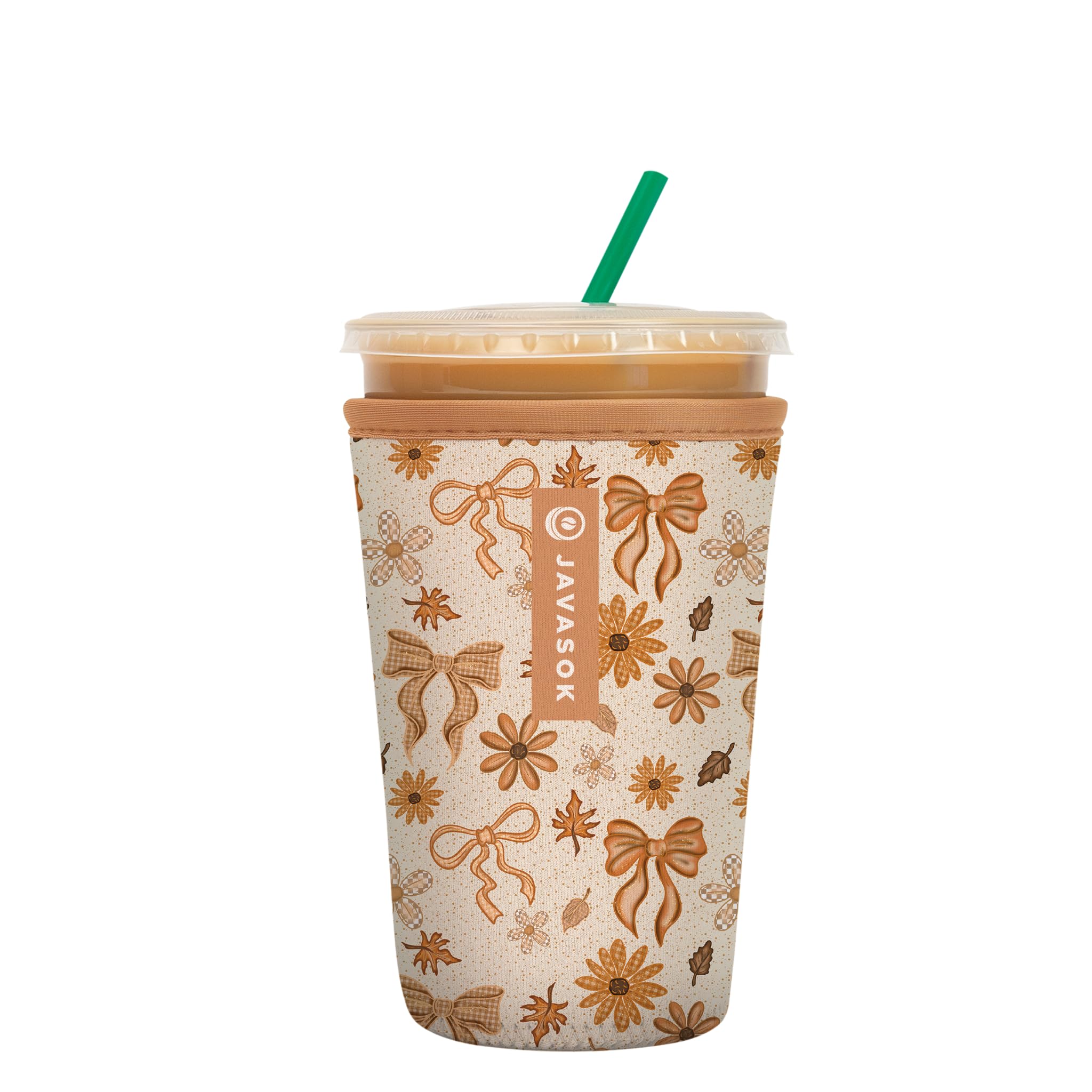 Sok It JavaSok Iced Coffee &amp; Cold Soda Insulated Neoprene Cup Sleeve (Cinnamon Swirl, Medium: 22-28oz)