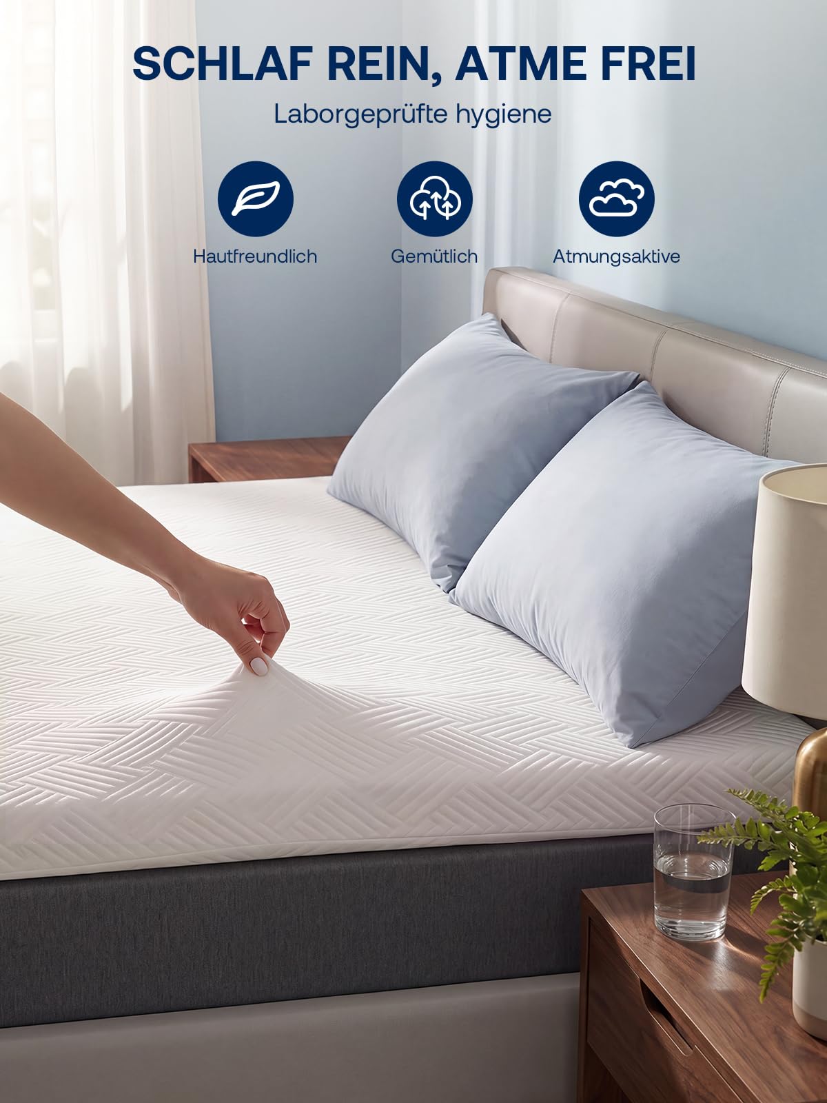 Gel Matratzen Topper 180x200cm, H2/H3 6cm Matratzentopper, Weicher Gelschaum Memory Mattress Topper Matratzenauflage für Schlafsofa Bett, Boxspringbett, Gästebett, Atmungsaktiv, Öko-TEX Zertifiziert