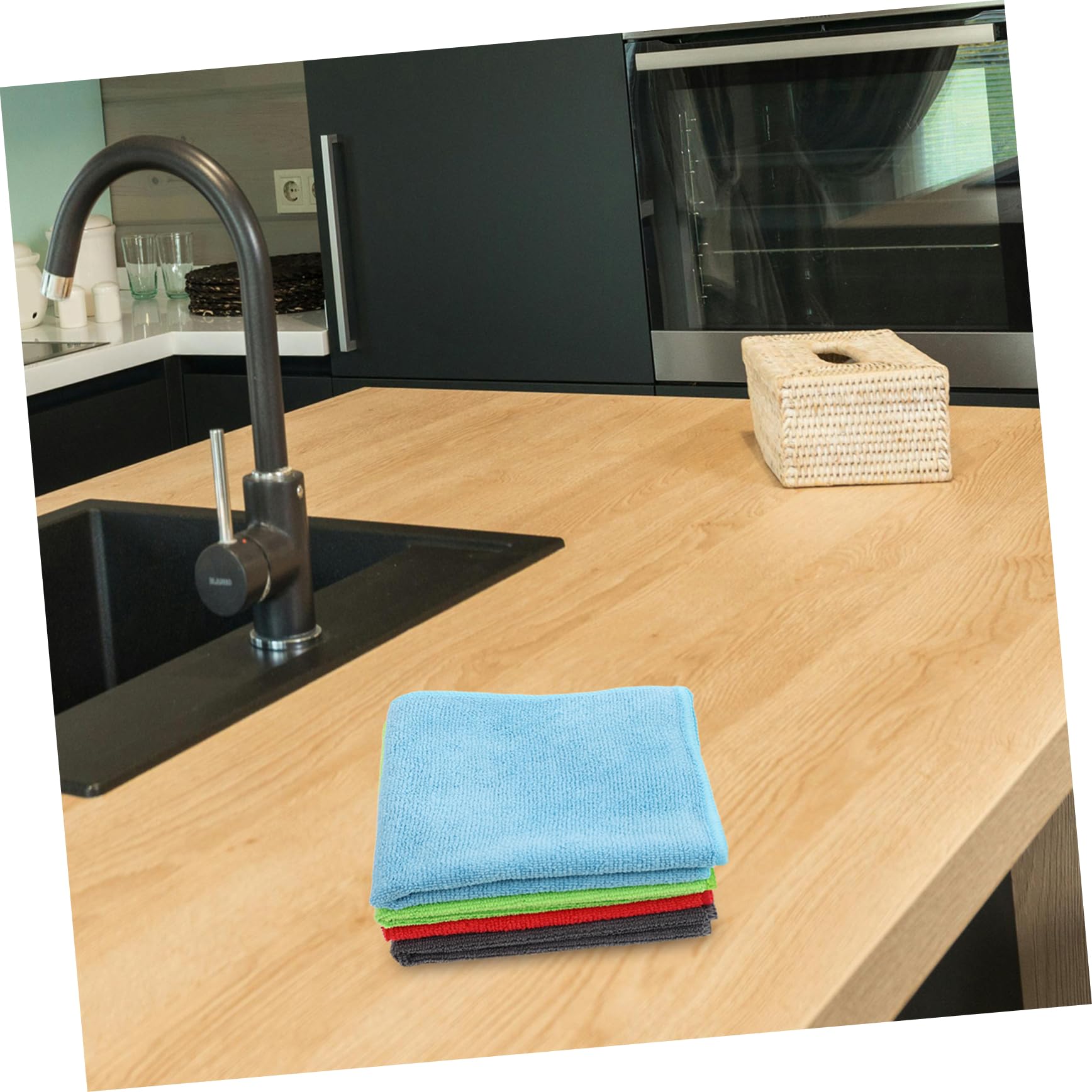 24 Paños de Limpieza de Microfibra Suaves y Absorbentes para Cocina y Secado Automático de Coches, Toallas Multiuso para Limpieza y Detallado