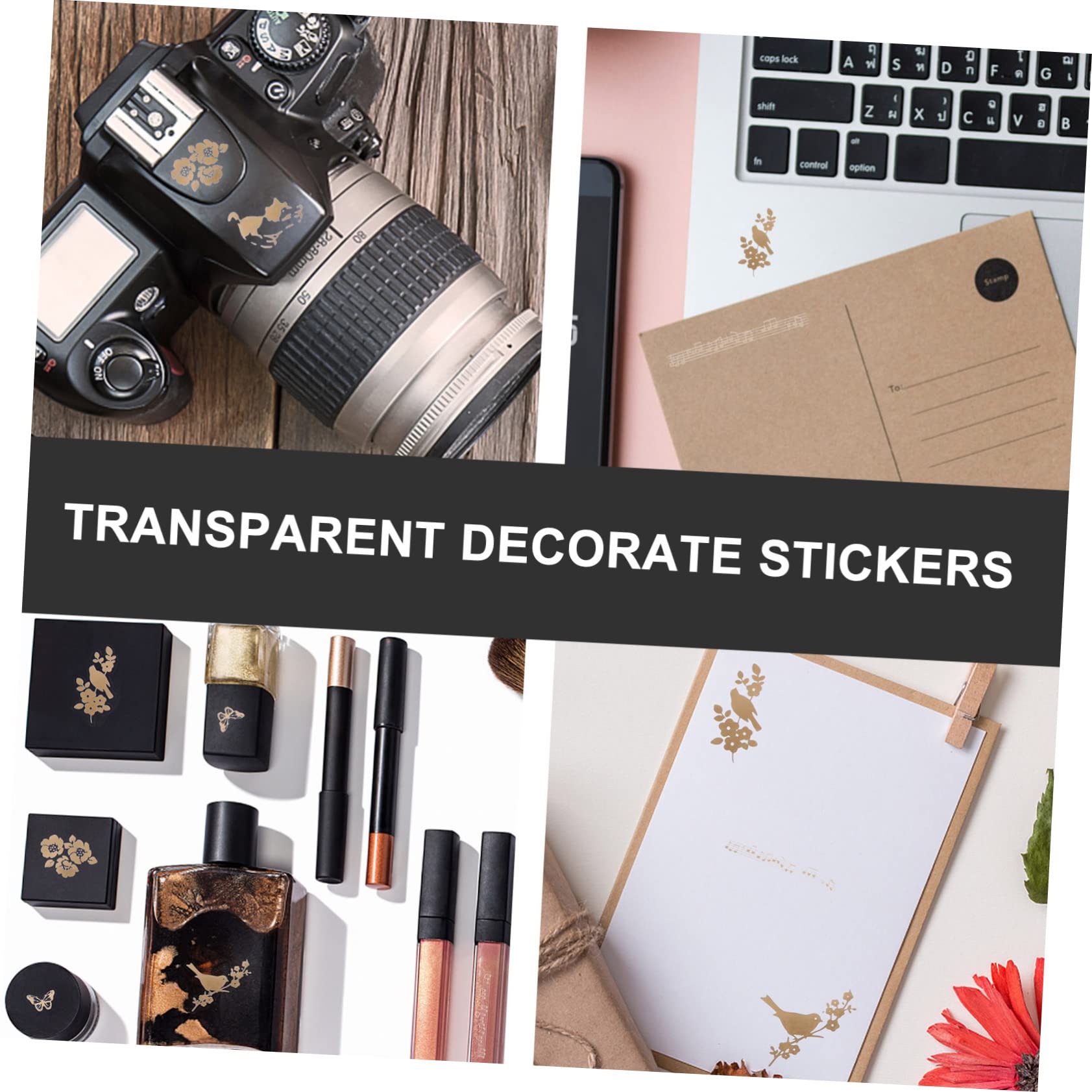 Piezas Etiqueta engomada de cristal epoxi Pegatinas de arte artesanal pegatinas claras stickers personalizados stickers infantiles letras pegatinas decoración de oro el plastico