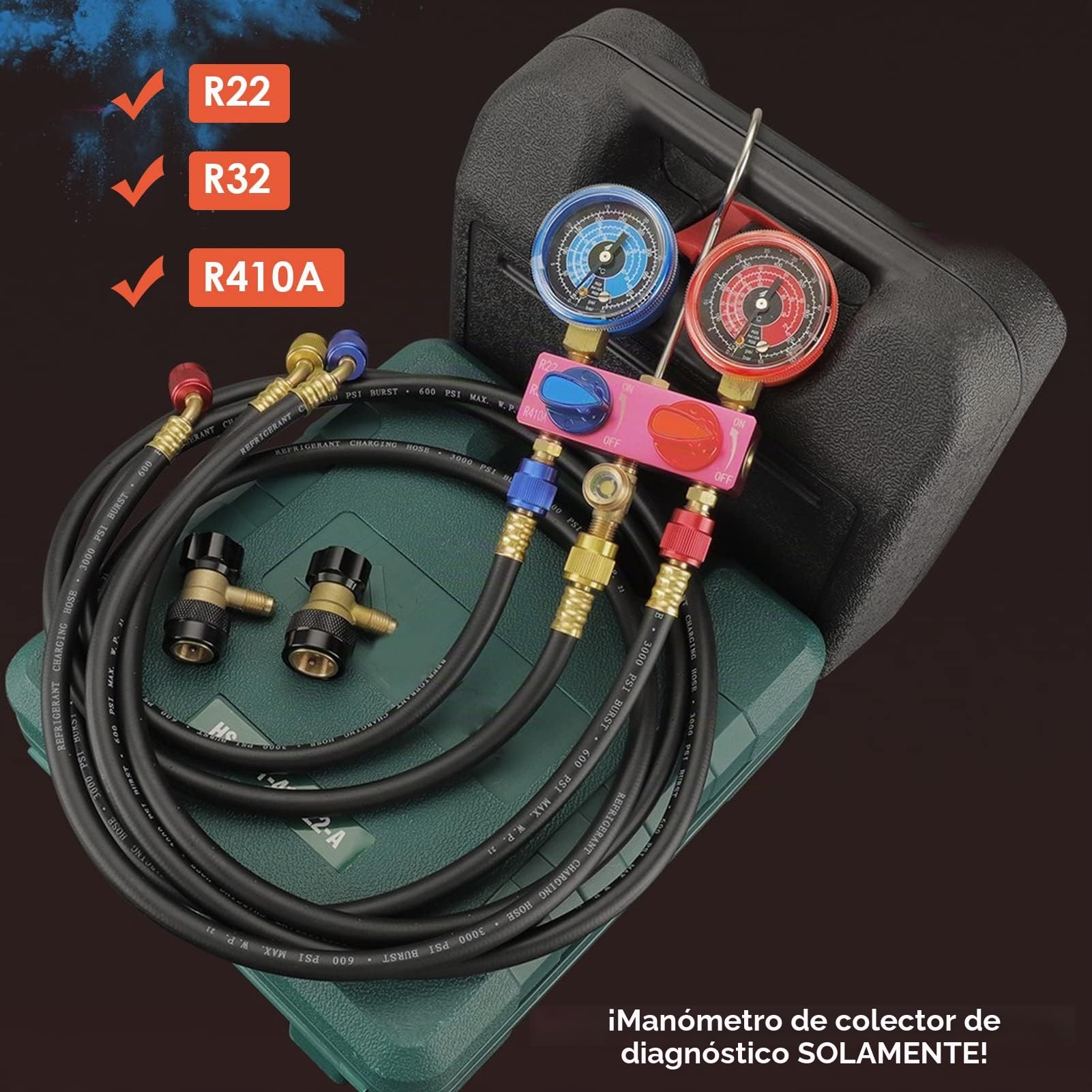 Mini manómetro G1/4 para R22 R32 R410A, manómetro de diagnóstico de Aire Acondicionado, para Mantenimiento de Aire Acondicionado automotriz del Sistema de CA del Coche