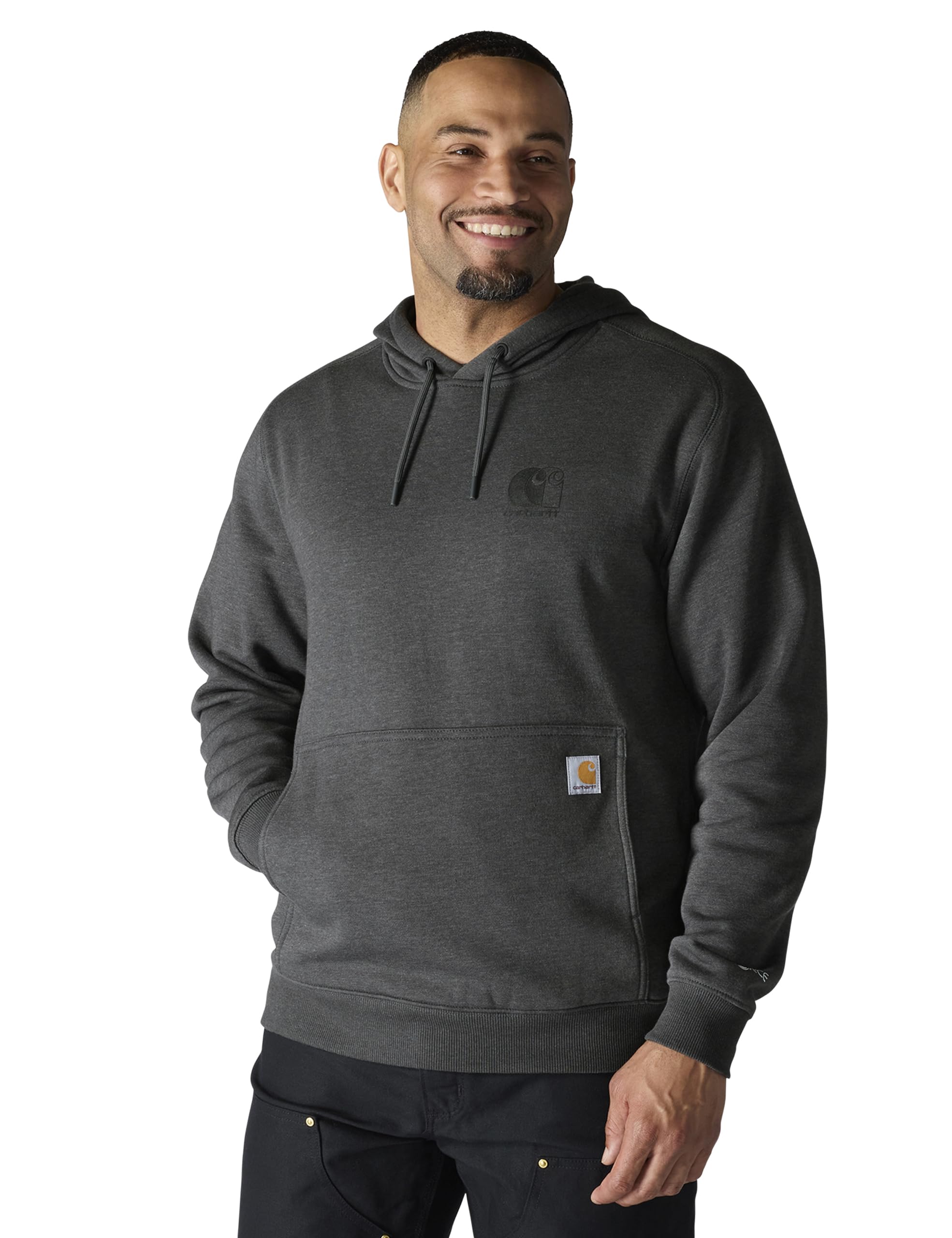 Men's Force Relaxed Fit Lightweight Logo Graphic Sweatshirt, Carbon Heather, Medium