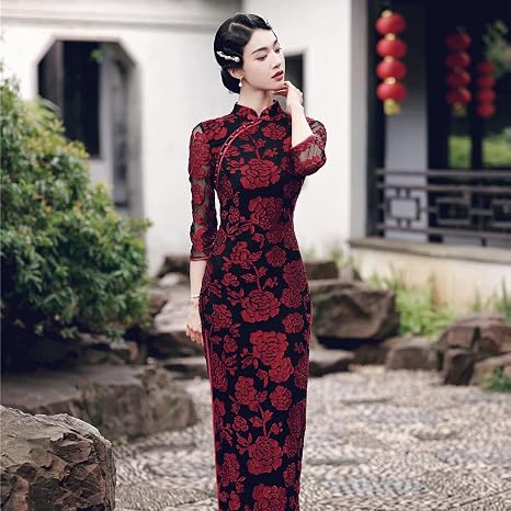 Vestido de cócteles Qipao de las mujeres, vestido chino Mujer Moderna  Cheongsam Vestidos de Cheongsam Mejorado Tradicional Chinese Vestido de  noche Vestido de noche Fiesta de noche Dividir Dividir Lar : Amazon.es: