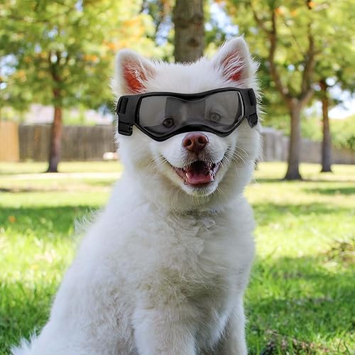 Miniatura 7 de Gafas de sol para perros de raza pequeña, gafas para perros pequeños, resistentes al viento, antivaho, anteojos ajustables para perros pequeños y