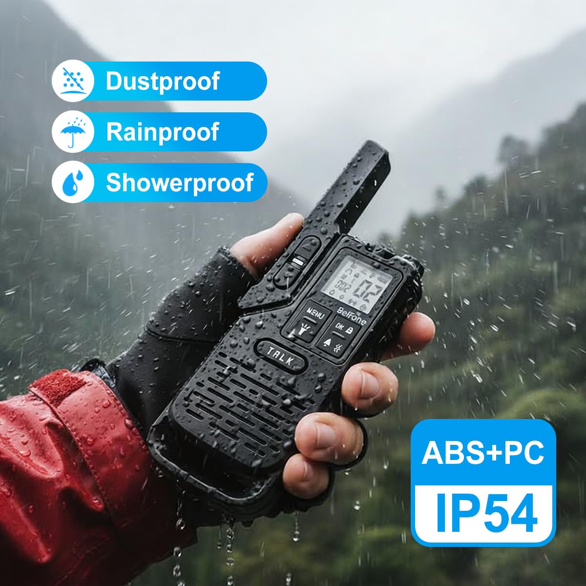 BelFone OG200 PMR446 Walkie Talkies (2 Pack) - Licence-Free Two-Way Radios (0.5W), 1800mAh Battery, Dual Standby, VOX & Built-in Torch for Business, Security, and Outdoor Use - 5