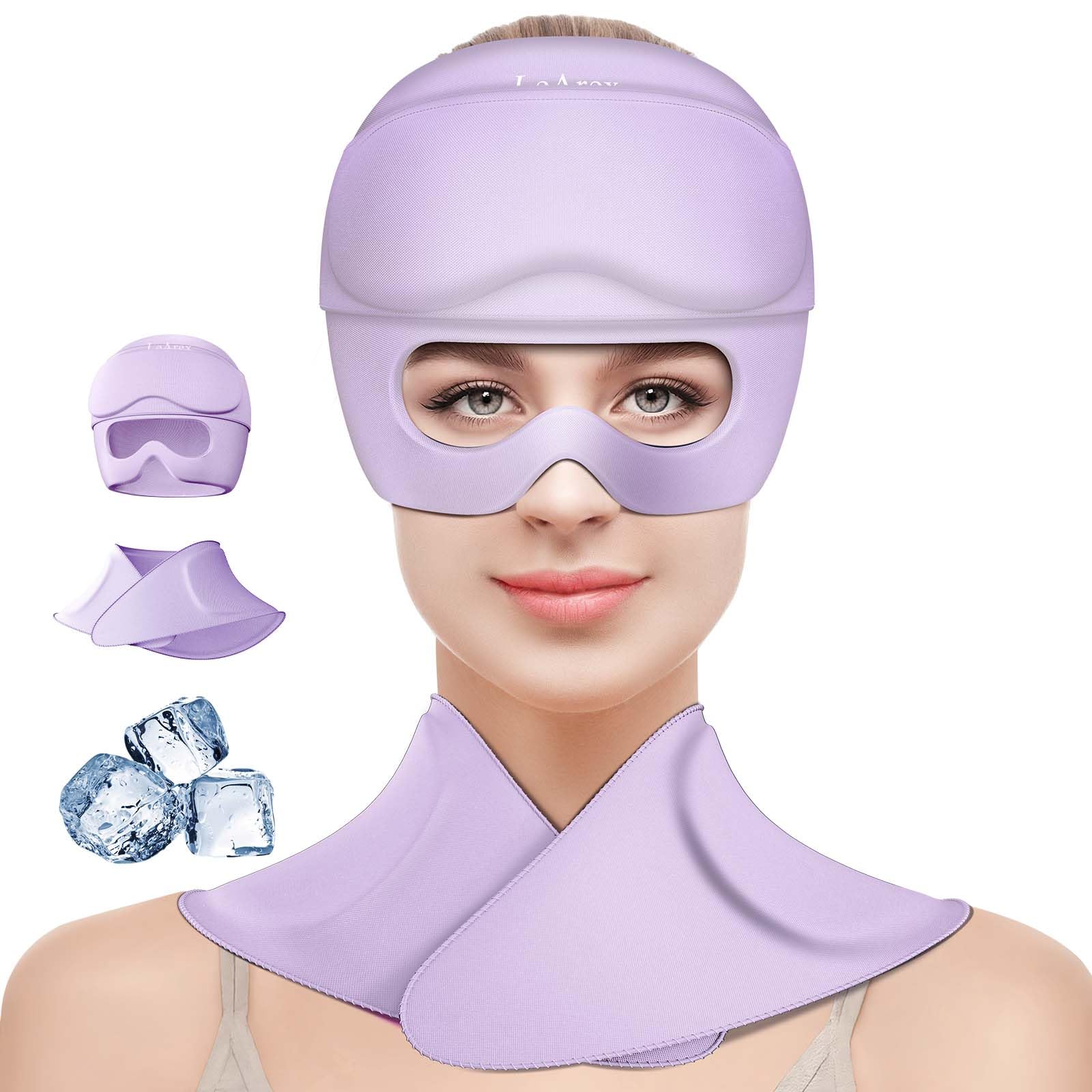 3 in 1 Migraine Relief Cap Neck Ice Pack Wrap Gel and Ice Eye Masks, Detachable Ice Caps with Eyes Masks, Hot and Cold Therapy for Relief of Headaches, Stiff Neck and Eye Fatigue — Amazon image 15