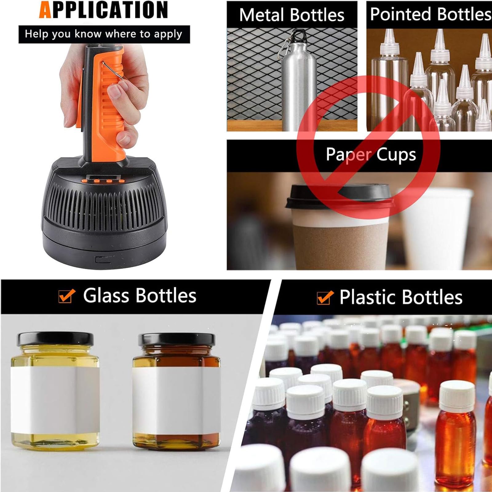 Máquina selladora de inducción electromagnética para botellas, potencia y tiempo ajustables, adecuada para sellado de plástico y vidrio, se adapta a diámetros de 20 a 100 mm