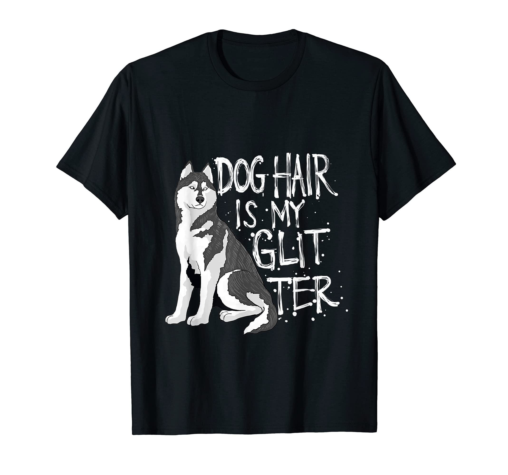 Pet Siberian Husky Dog Hair T-Shirt, Black