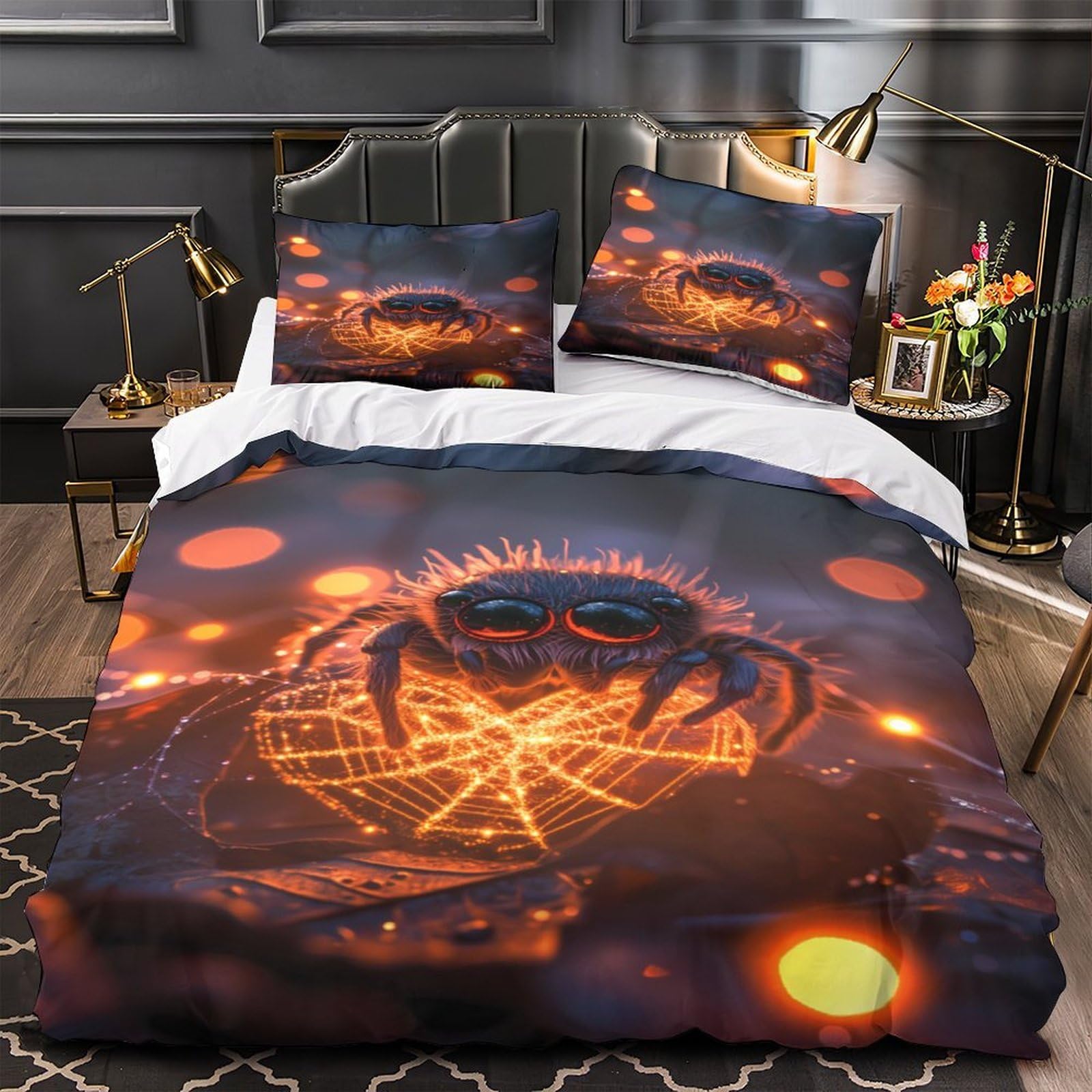 Housse de couette araignée Halloween respirante hypoallergénique