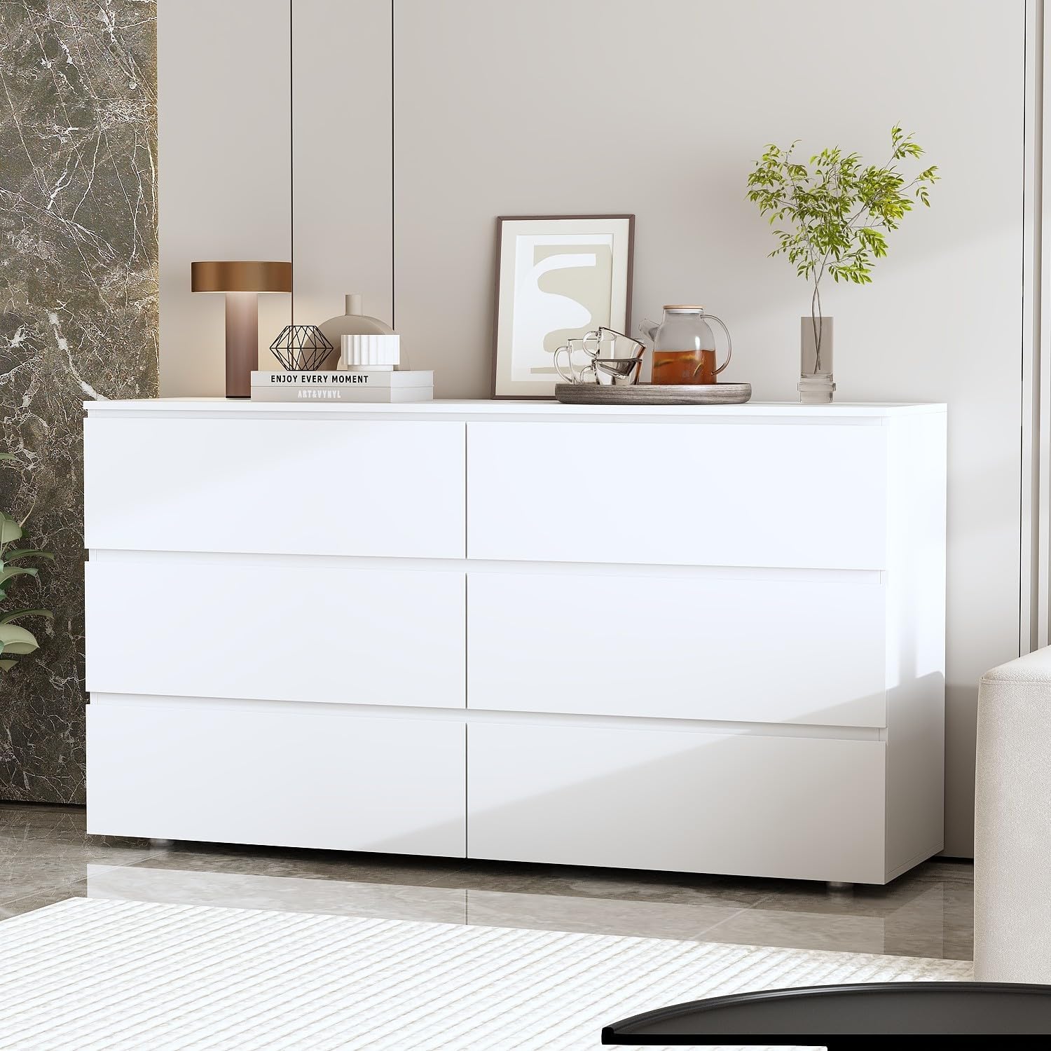 White Nursery Dresser with Soft Close Drawers