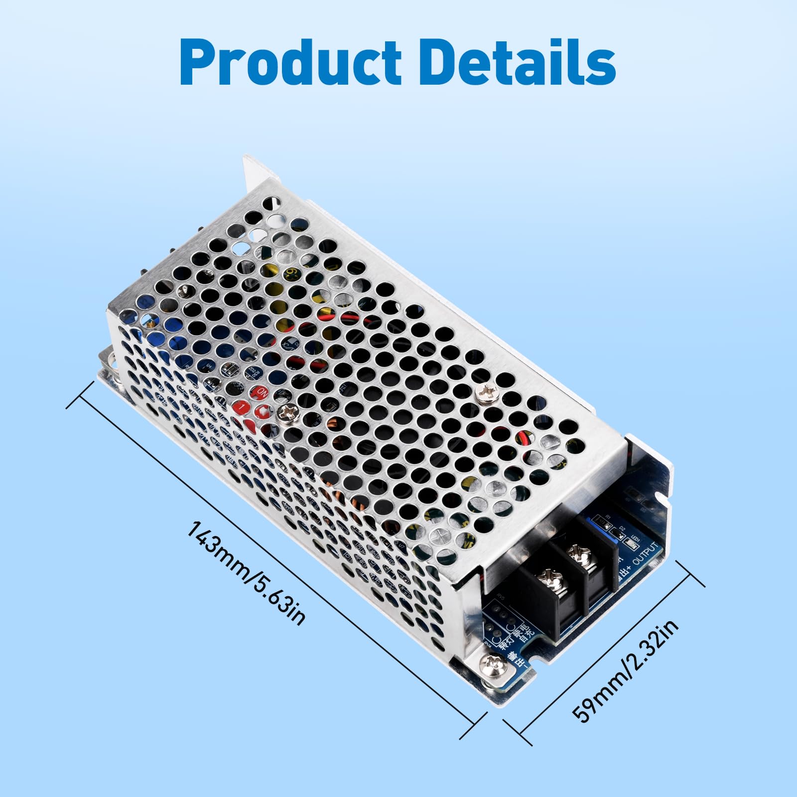 Heemol 500W DC-DC Boost Converter Modul, 10.5-60V zu 12-80V Einstellbar CC/CV, 20A Konstantstrom mit Verpolungsschutz und Temperaturregelung.