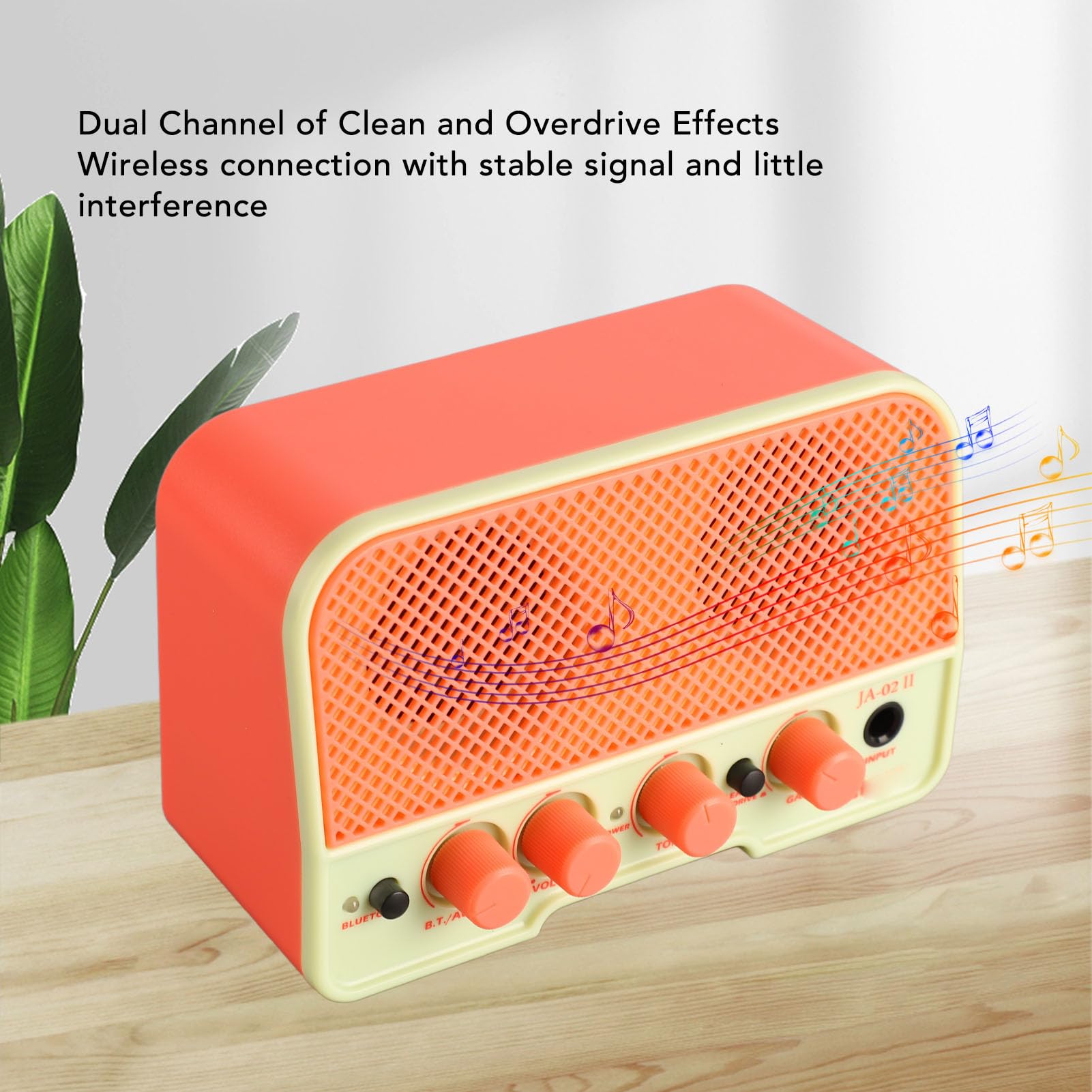 Amplificatore per Chitarra Elettrica, Amplificatore per Chitarra a Doppio Canale Mini Amplificatore per Chitarra con Connessione BT5.0 per Suonare (PINK)